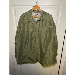 Tallwoods Elementwear Mens Olive Fishing Shirt XXXL Vented Outdoor Button Up