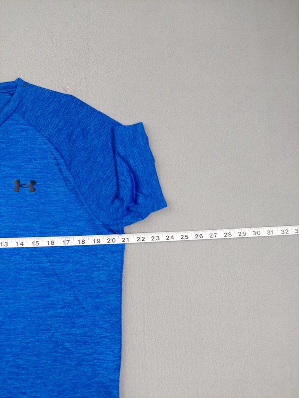 Under Armour Men Athletic T Shirt M Blue Logo Moisture Wicking Tech Tee Training gallery