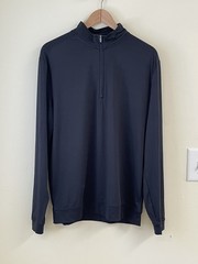 Johnnie-O Men’s M Black Performance 1/4 Zip Pullover Stretch Golf Surf Logo