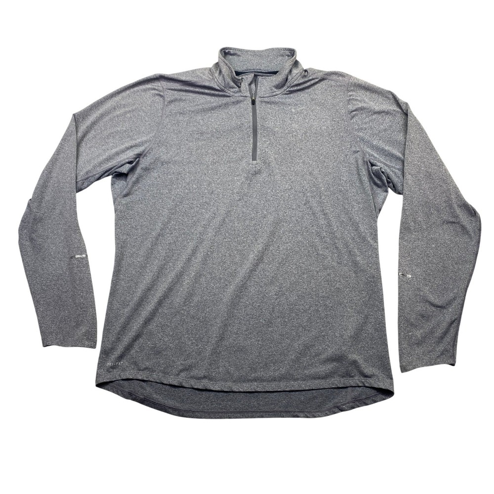 Nike Element Dri-FIT Mens Large Gray Half Zip Running Pullover Atheleisure