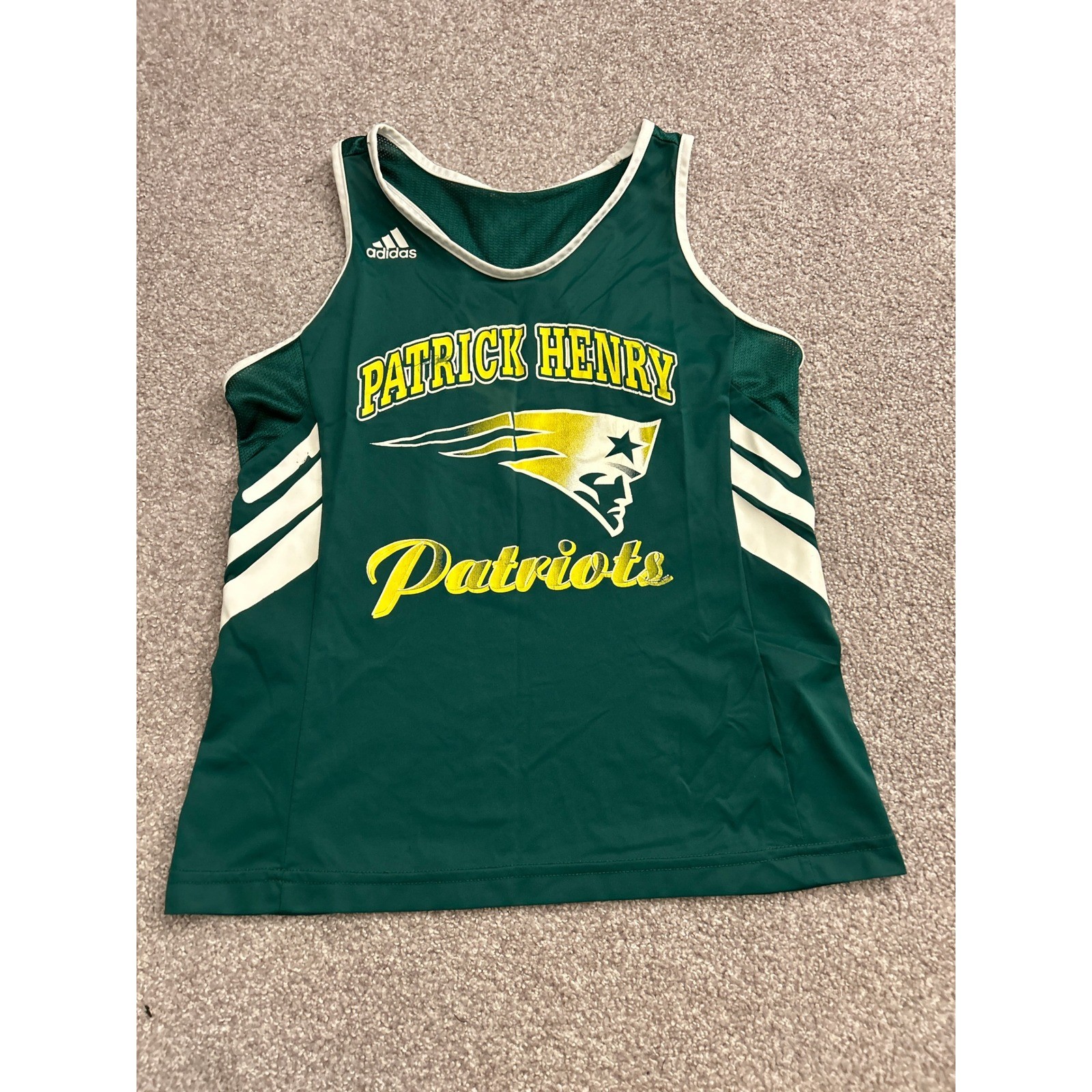 Adidas Patrick Henry Patriots Jersey Medium Green Good Racerback AK4001 gallery