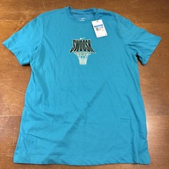 Nike Shirt Mens Medium Blue Dri Fit Basketball Swoosh Short Sleeve Training