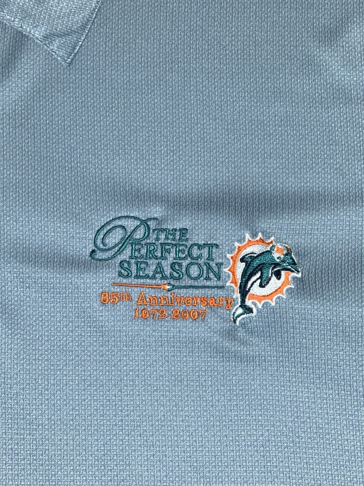 Miami Dolphins 17-0 Perfect Season 35th Anniv Reebok Prestige Sport Polo 2XL gallery