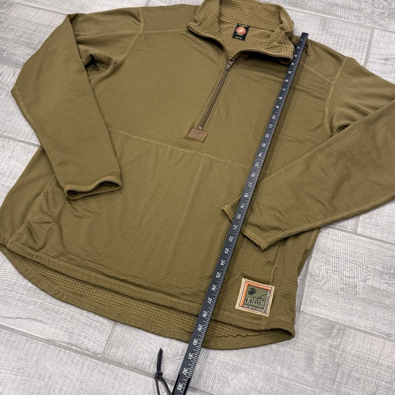 USMC Coyote Frog Marine Corp Shirt Men Large Reg Waffle Fleece Quarter Zip Grid gallery