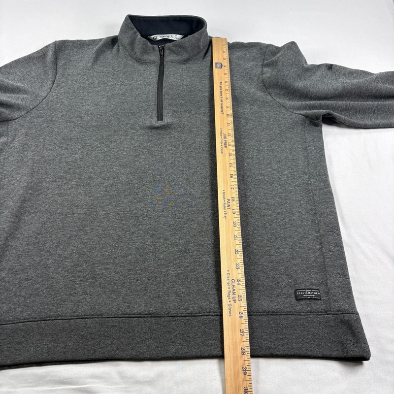 Travis Mathew Shirt Mens 2XL Gray 1/4 Zip Golf Pullover Sweater Stretch Casual gallery