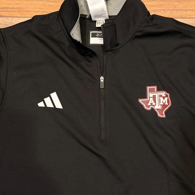 NEW Adidas Texas A&M Aggies Men's Elevated 1/4 Zip Top Sweater Black MSRP:$100 gallery