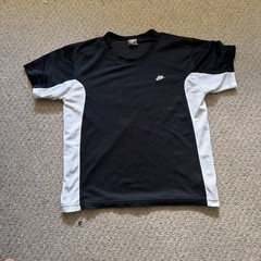 Nike Shirt Men Large L Black Crew Neck Short Sleeve 100% Polyester Active Sports