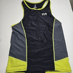 TYR Men’s Competitor Triathlon Activewear Tank Top Half Zip Black XL. A8