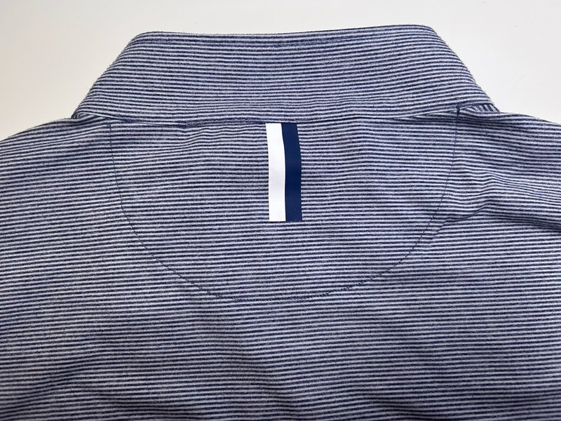 Rhoback The Riva Heather Stripe Admiral Navy White Performance QZip Pullover 3XL gallery
