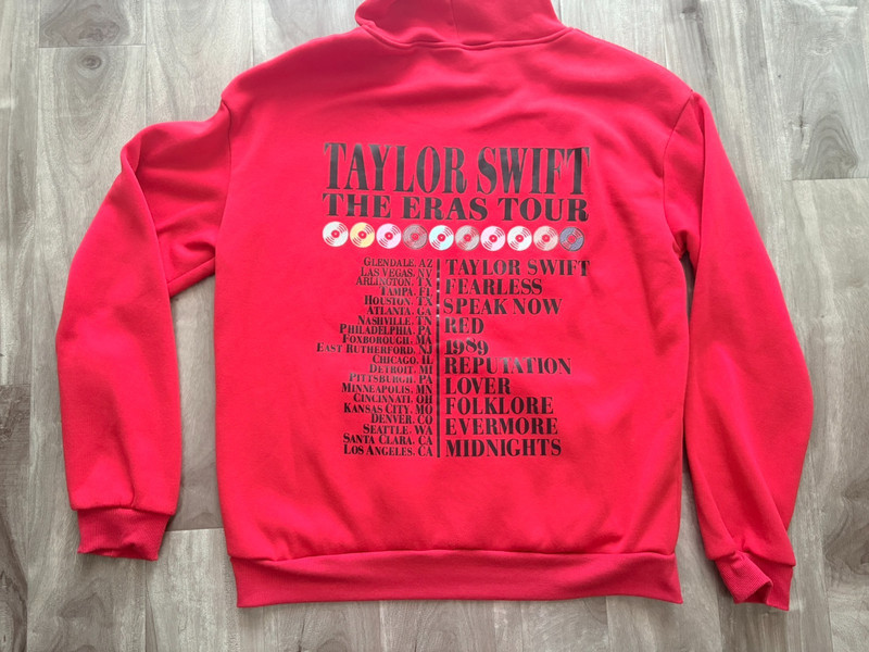 Taylor Swift The Eras Tour Red Hoodie Sweatshirt All Albums Unisex Size L gallery