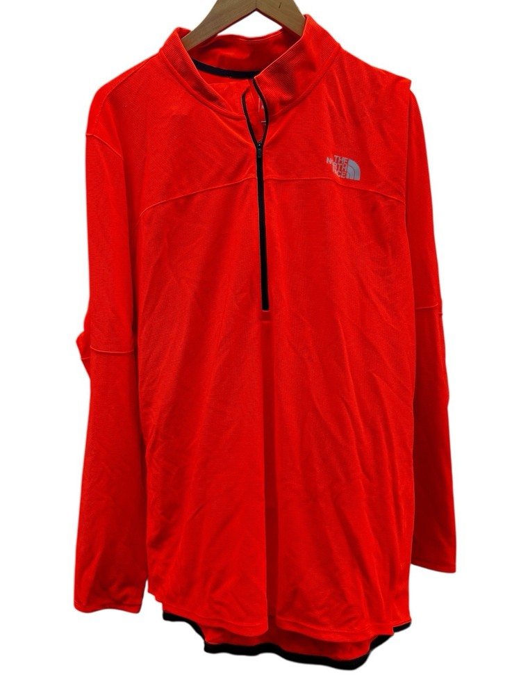 The North Face Running Performance Sunriser 1/4 Zip Pullover Men XXL Neon Orange