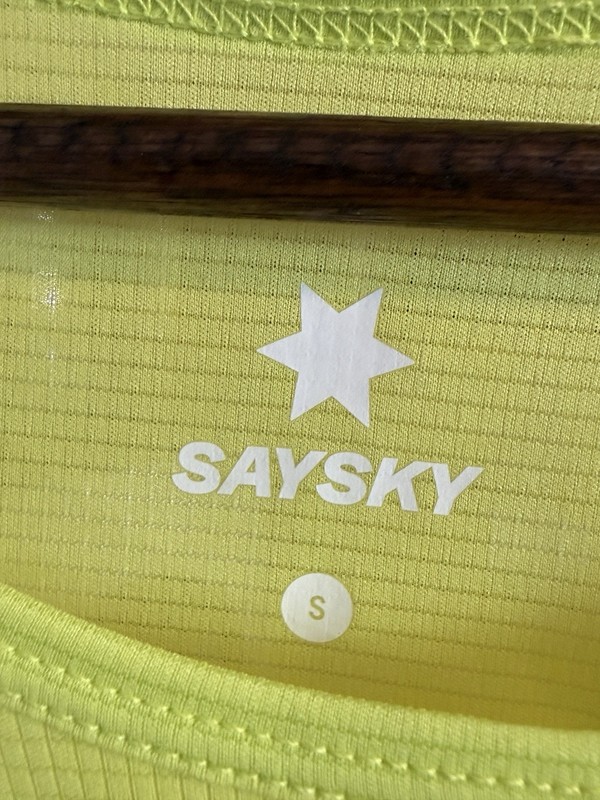 SAYSKY Reactive Flow Singlet NWT Men’s Small Neon Yellow Running Tank SM30009 gallery