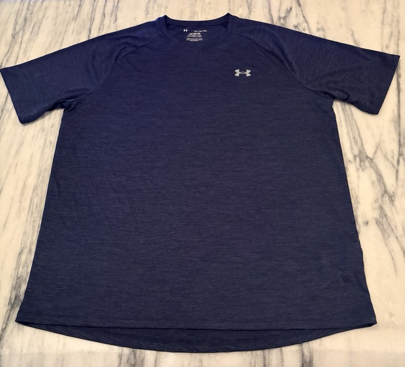 Under Armour Men's The Tech Tee dark Blue Short Sleeve Size XLT/TGL gallery