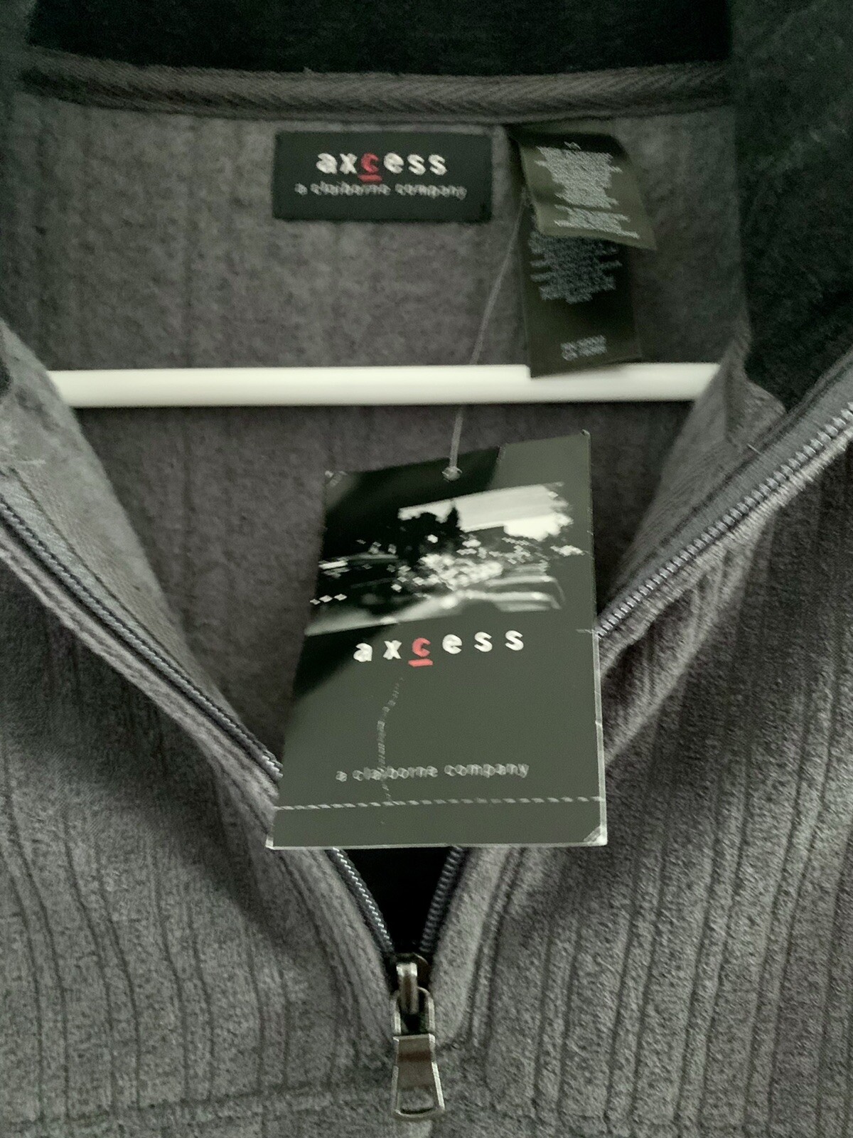 AXCESS Claiborne Mens Fleece Quarter Zip Pullover Shirt Sz M Casual Gray gallery