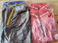 Aqua Surf Active Wear Long Sleeve Polyester Zipper Shirts Large Pink/Red SAS8694