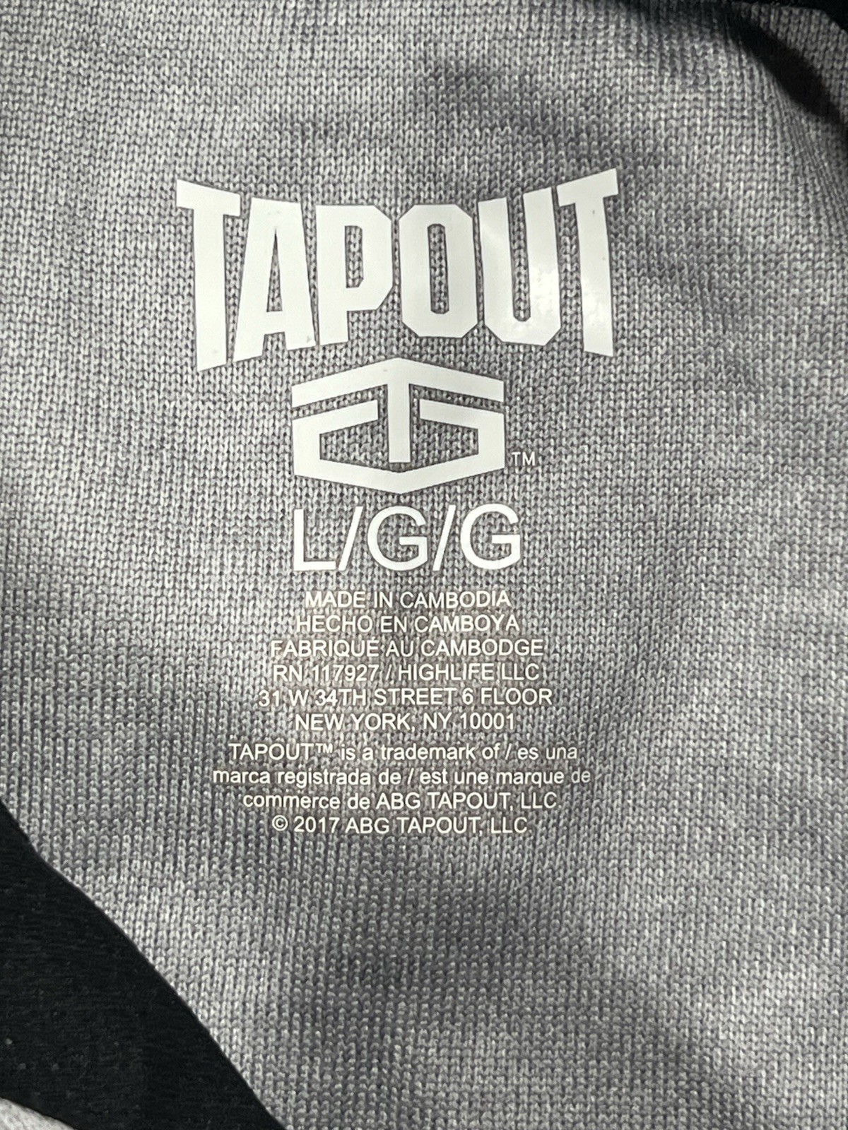 TapOut Hoodie Men’s Large Gray Short Sleeve Graphic Print MMA Training Gym gallery