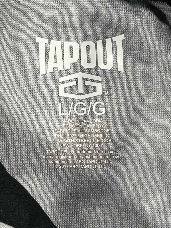 TapOut Hoodie Men’s Large Gray Short Sleeve Graphic Print MMA Training Gym gallery