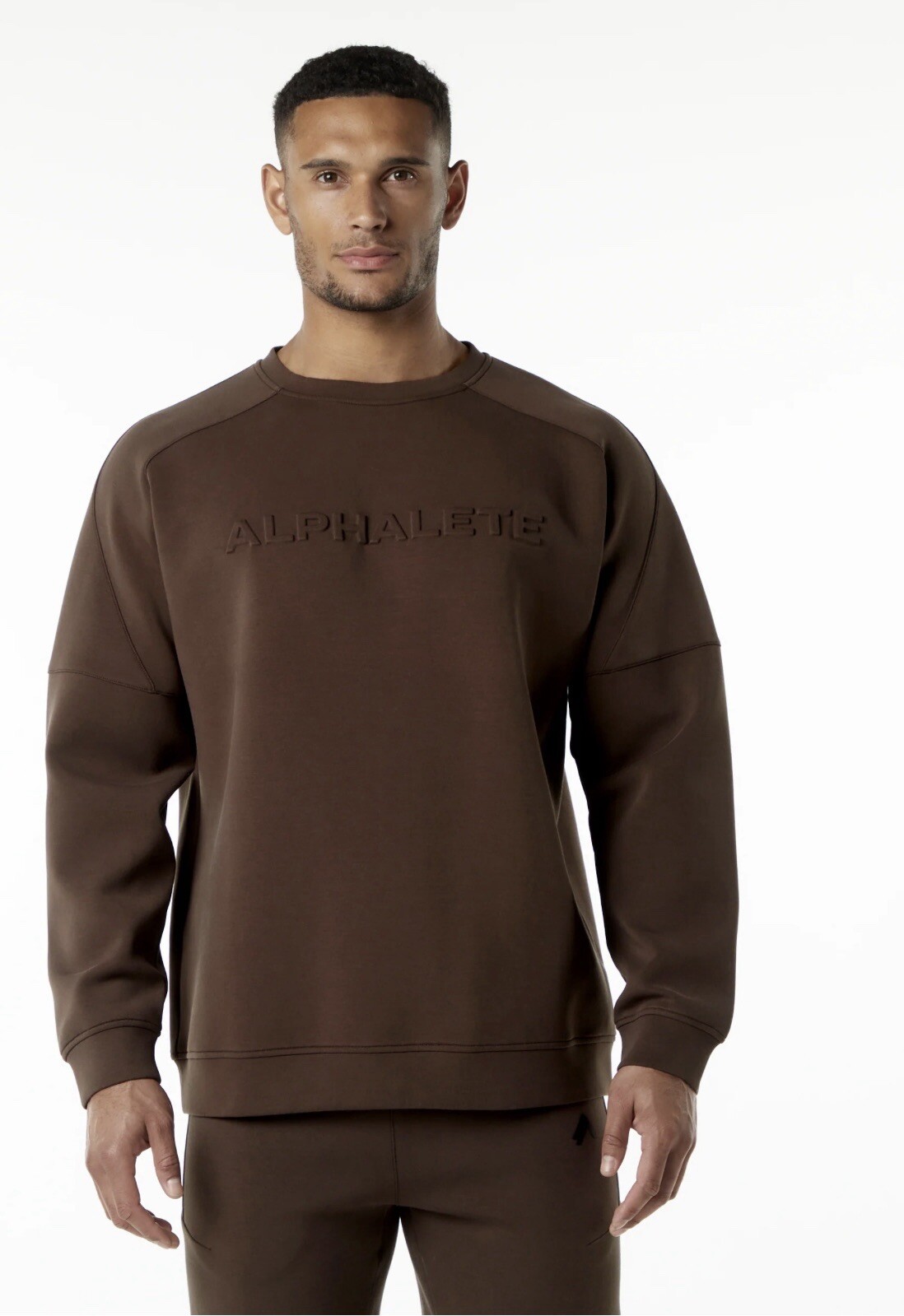 Alphalete ELMTS Long Sleeve Pullover - Fudge Brown,Size Large gallery