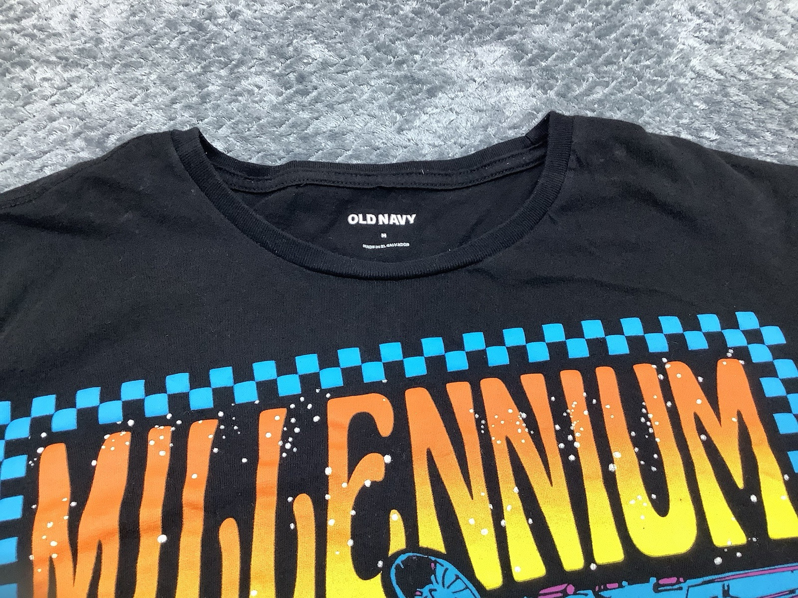 Star Wars Millennium Falcon Shirt Size M Black Old Navy Colorful Print gallery