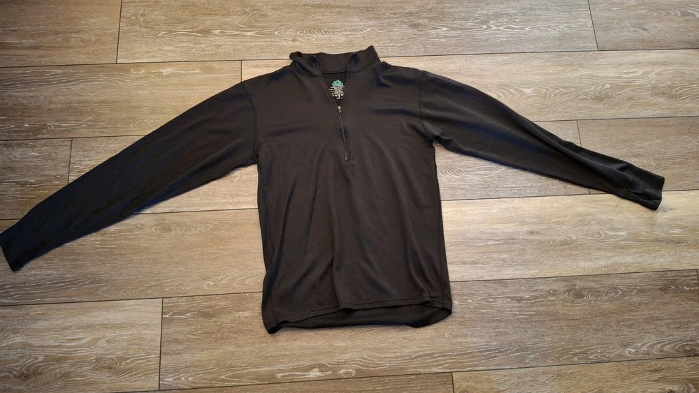 EMS Bergelene Men's Medium Black Quarter Zip Base Layer Top Technical Hiking EUC