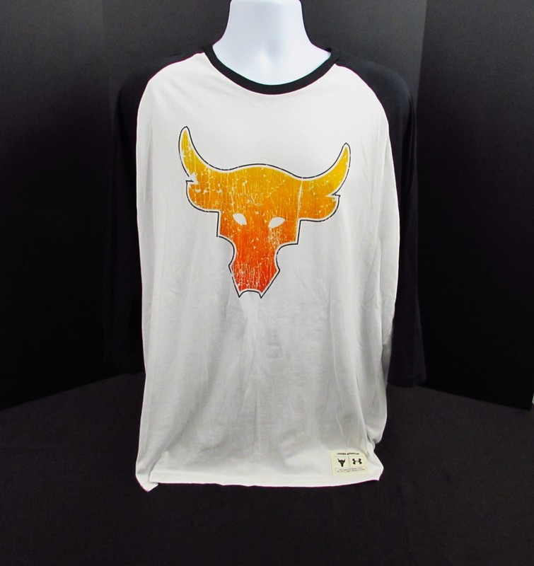 Under Armour Project Rock Shirt Mens XXL Raglan Iron Paradise 3/4 Sleeve gallery