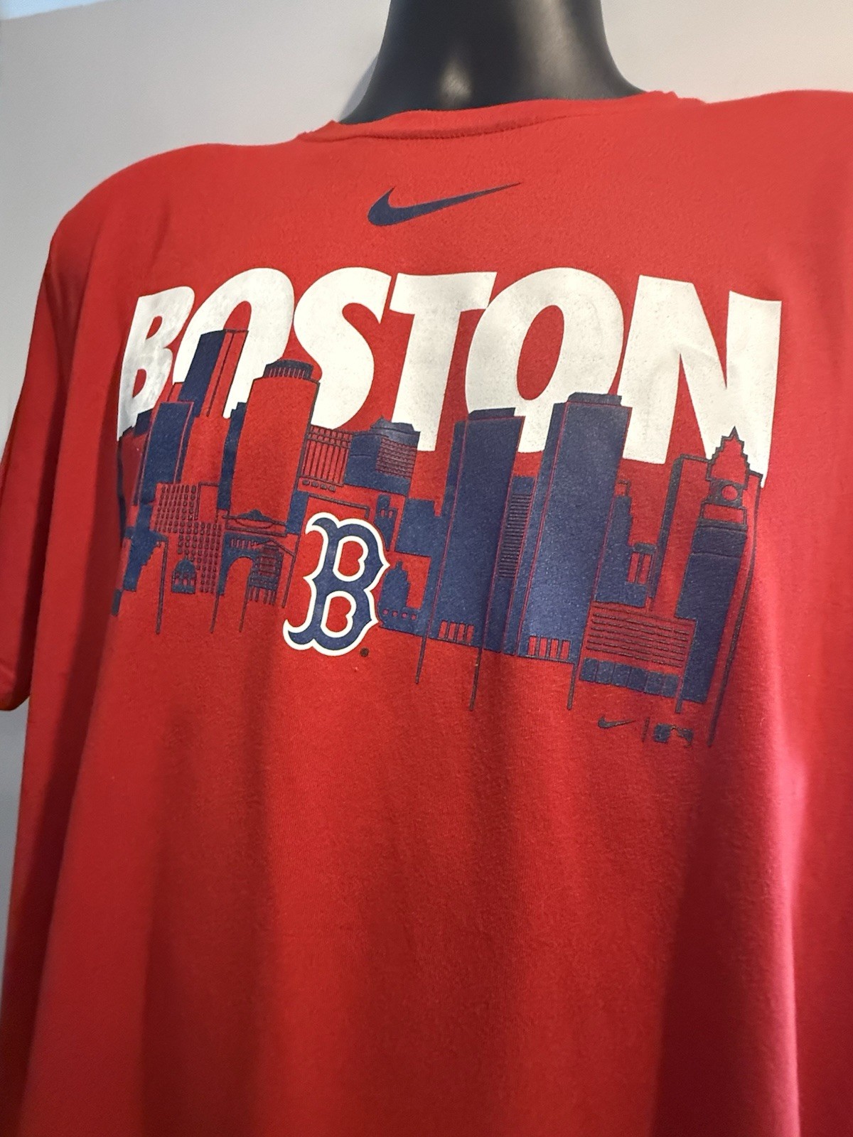 Nike Dri-FIT Boston Red Sox Graphic Print Logo Tee Red Men's XL gallery