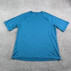 REI Co Op Shirt Mens Large Blue Performance Base Layer Short Sleeve Hiking