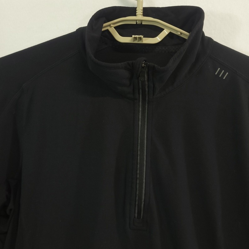 Lululemon 1/4 Zip Pullover Mens Large Black Long Sleeve Athletic Training Top gallery