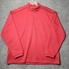 Pebble Beach Golf Shirt M Red 1/4 Zip Pullover Performance Activewear Long Sleev