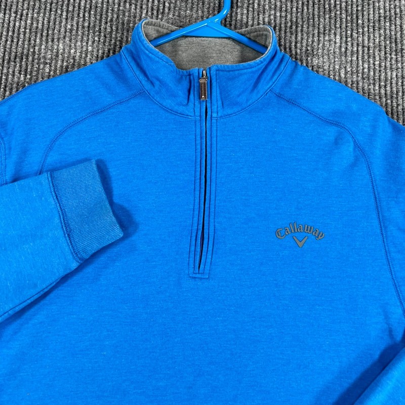 Callaway Pullover Shirt Mens Medium Blue Long Sleeve 1/4 Zip Golf Active gallery