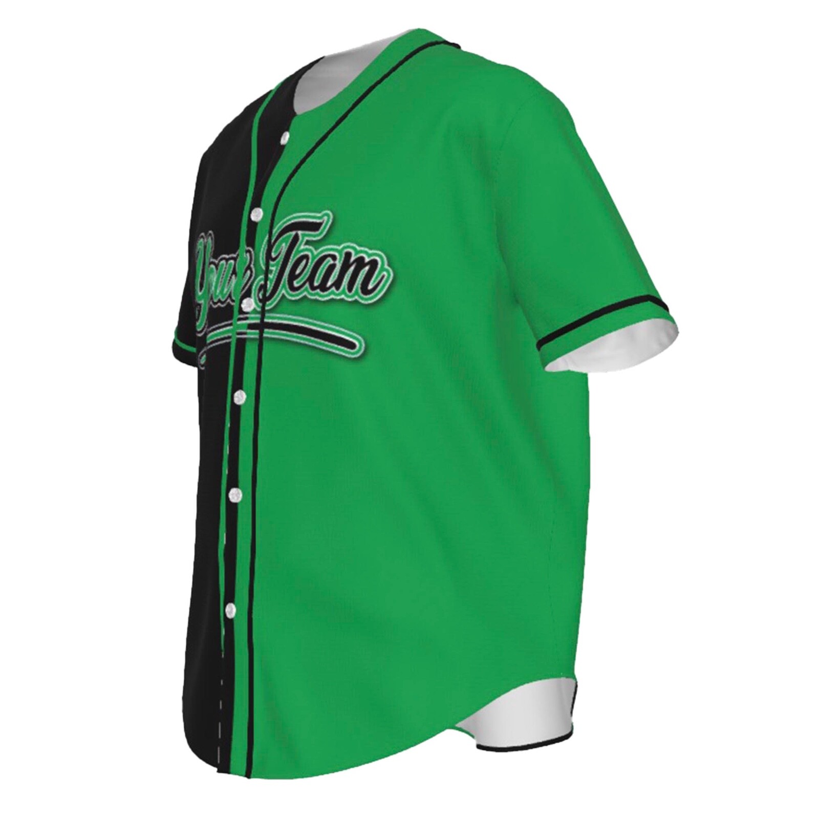 Fully Custom Black and Green Baseball Softball Team Design Baseball Jersey BS-17 gallery