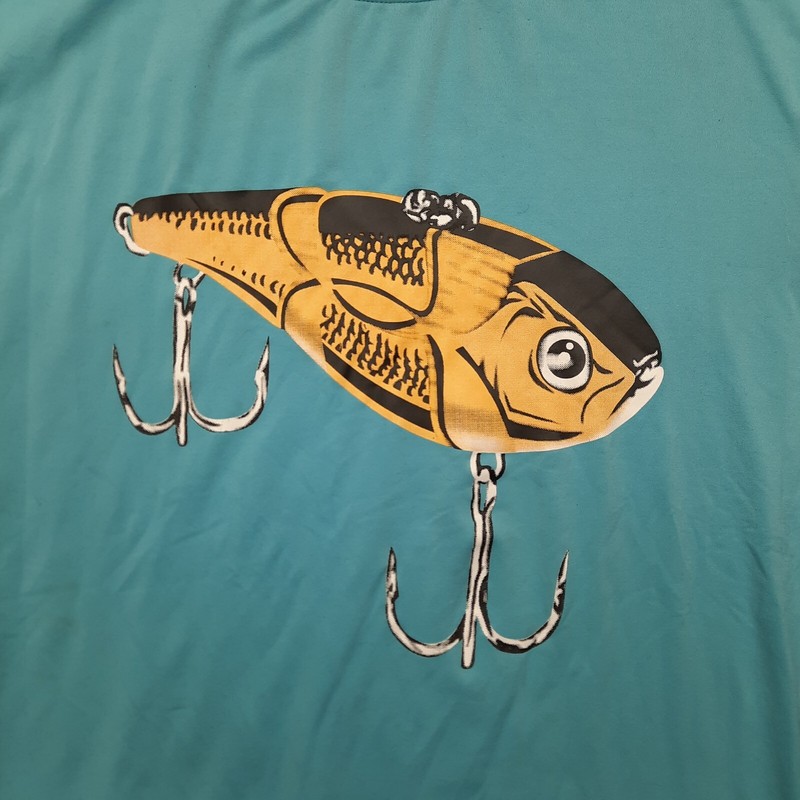 Under Armour Shirt Mens Medium Teal Graphic Loose Fishing Fisherman Short Sleeve gallery