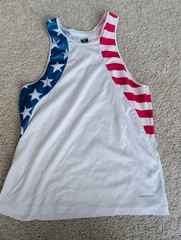 BOA Men’s USA Flag Singlet Racerback Running Tank Top Size Small