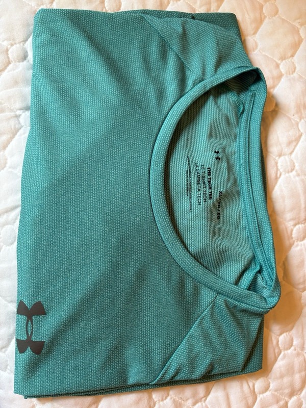 Under Armour UA Tech Men's Teal XL Crew Neck Short Sleeve Moisture Wicking Tee gallery