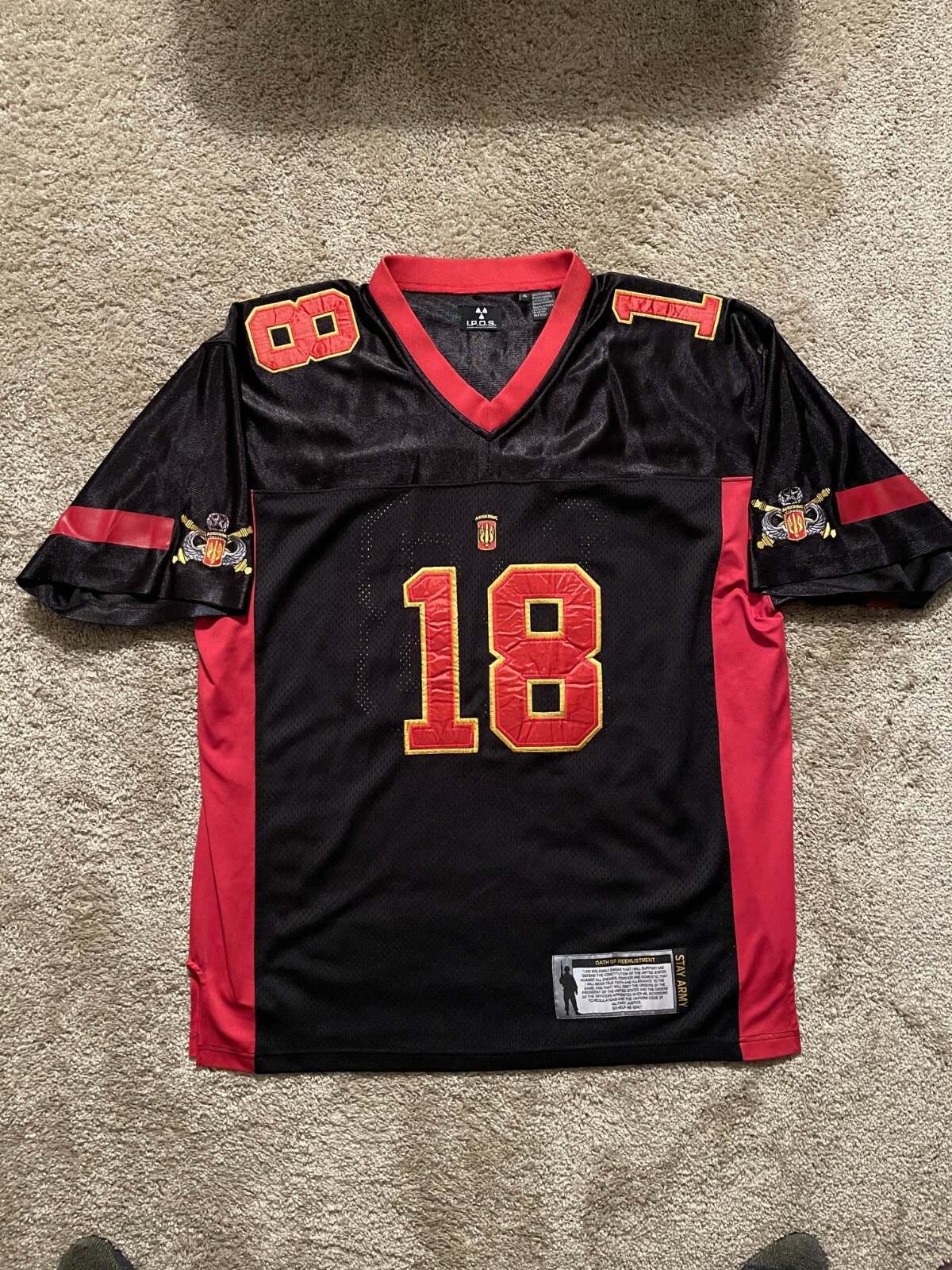 US Army Airborne Reenlistment Embroidered Football Jersey XL MINT BEAUTY gallery