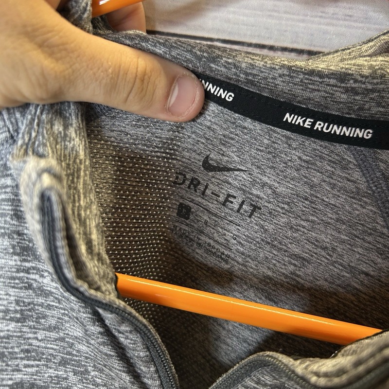 Nike Dri-Fit Element 1/4 Zip Pullover Running Top AQ7903-021 Heather Gray Large gallery