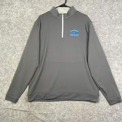 Peter Millar Stealth Performance Quarter Zip Mens XL Company Logo Golfer Gray