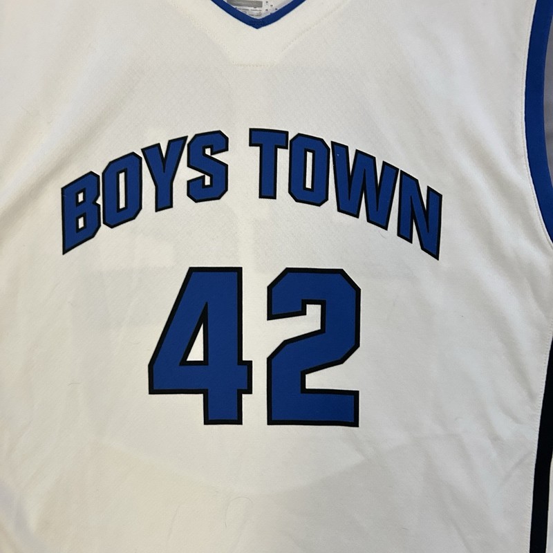 Nike Boys Town Basketball Jersey #42 Men's XL White Team Mesh Sleeveless gallery