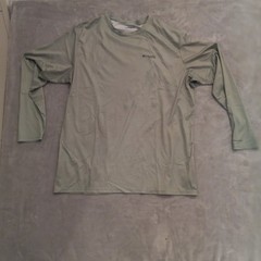 Columbia PFG Mens XXL Sage Green Long Sleeve Fishing Shirt Fish Flag Graphic