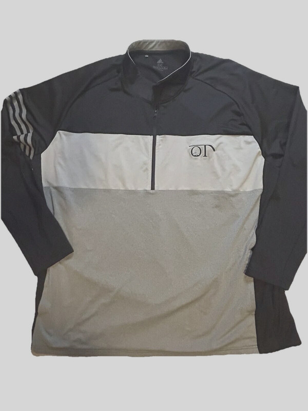 ADIDAS - Men’s Size 3X (56”) - Pullover 1/4 ZIP Black - White - Gray - Pockets gallery