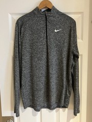 Nike Running Dri-FIT Element Top 1/2 Zip Pullover Mens M Grey DH4949 011 XLNT