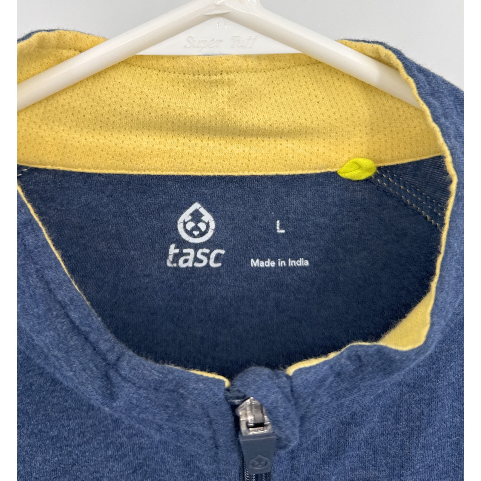 Tasc Performance Mens Large Blue Bamboo Organic Cotton Quarter Zip Pullover L gallery