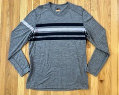 Icebreaker Merino 200 Men’s XL 100% Merino Wool Long Sleeve Baselayer Shirt Gray
