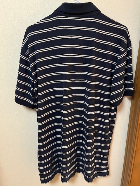 Tommy Hilfiger Men's Polo Shirt, Large, Dark Blue/White stripe gallery