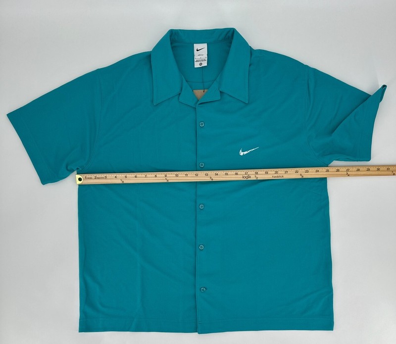 Nike Shirt Men's Large Button Up Short-Sleeve Blue Basketball Top FB6984-367 NWT gallery