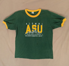Adams State (CO) NCAA Yellow 2 Tone Crew Neck Homecoming 2015 Green T Shirt- L