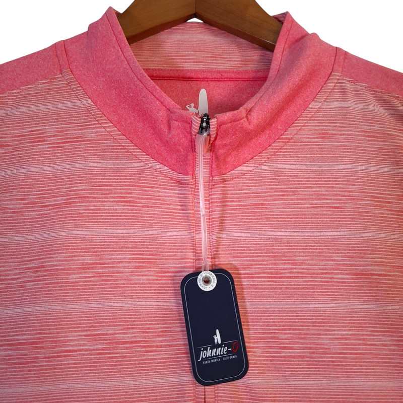 NWT Johnnie-O Bert 1/4 Zip Pullover Men's XL Pink Performance Golf MSRP $128 gallery