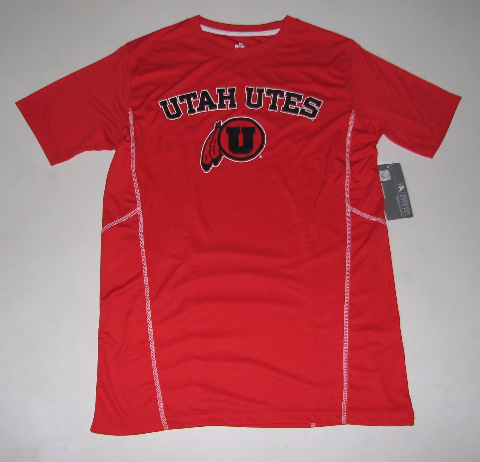 NWT Mens Knights Apparel UTAH UTES Red Contrast Stitch Short Sleeve Shirt Medium gallery
