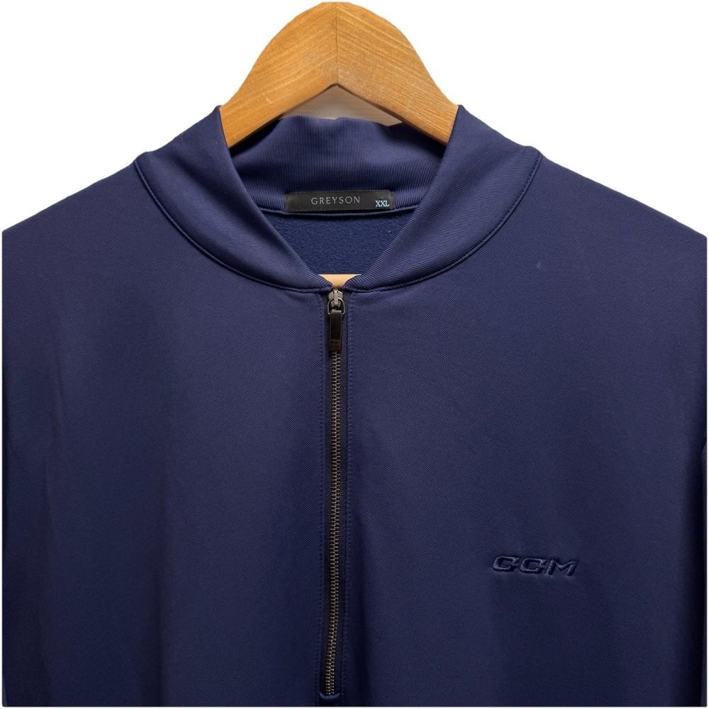 Greyson Men's Size XXL Navy Blue 1/4 Zip Performance Golf Pullover CCM Logo euc