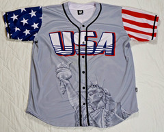GH USA baseball Jersey XXL American Flag Statue of Liberty Patriotic Logo